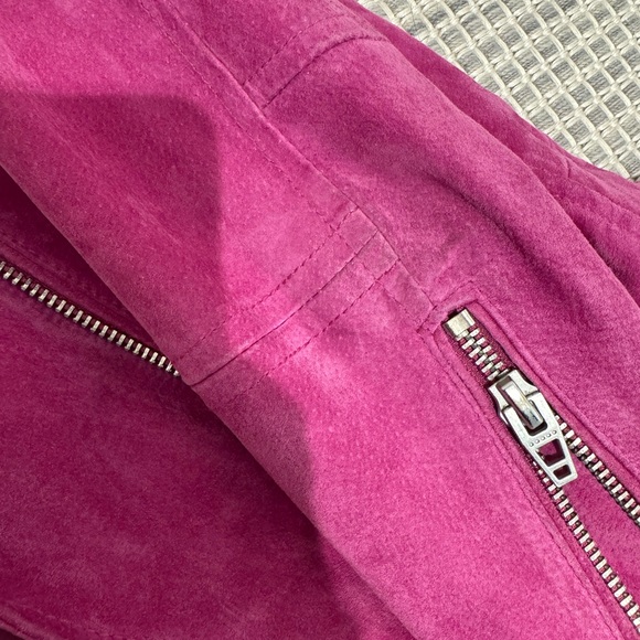 Blank NYC Magenta Suede Leather Jacket - Picture 8 of 12